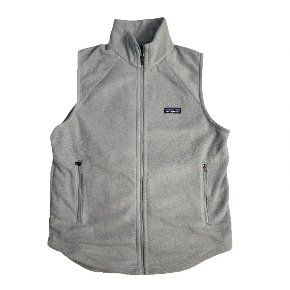 Patagonia Womens Full Zip Classic Microdini Fleece Vest Seafoam Green Small EUC - Picture 5 of 5